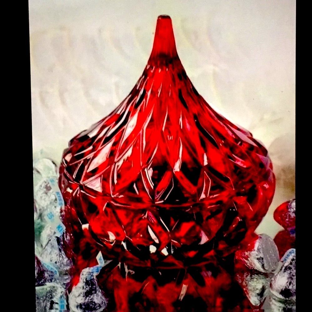 Huge Godinger Red Heavy Crystal Candy Dish NeverUsed - Picture 2 of 5